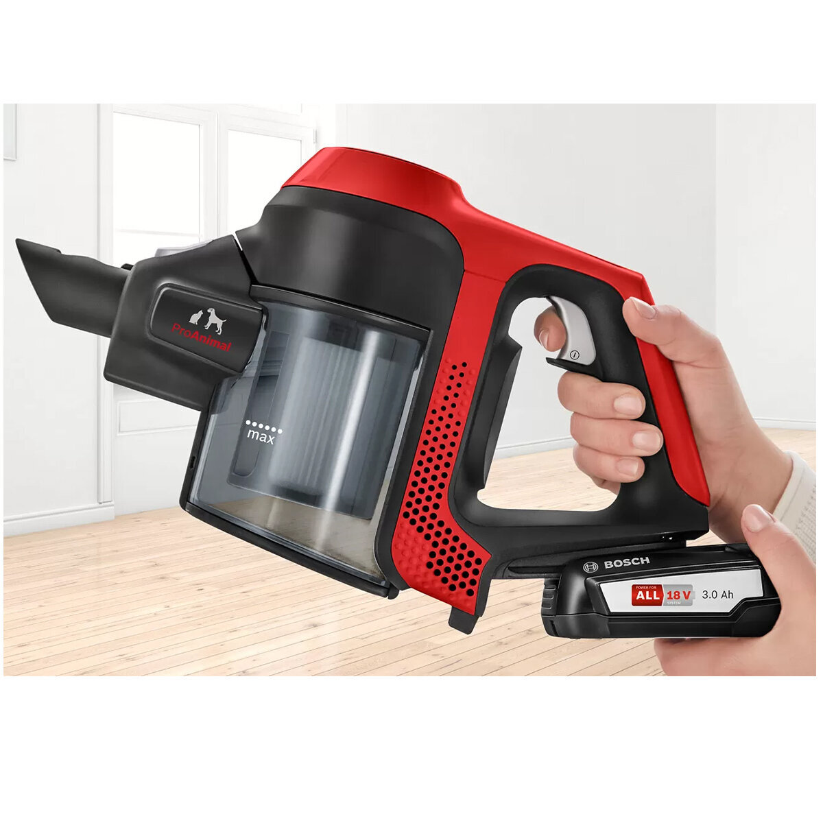 Bosch Unlimited ProAnimal Cordless Vacuum Red BCS61PE2AU