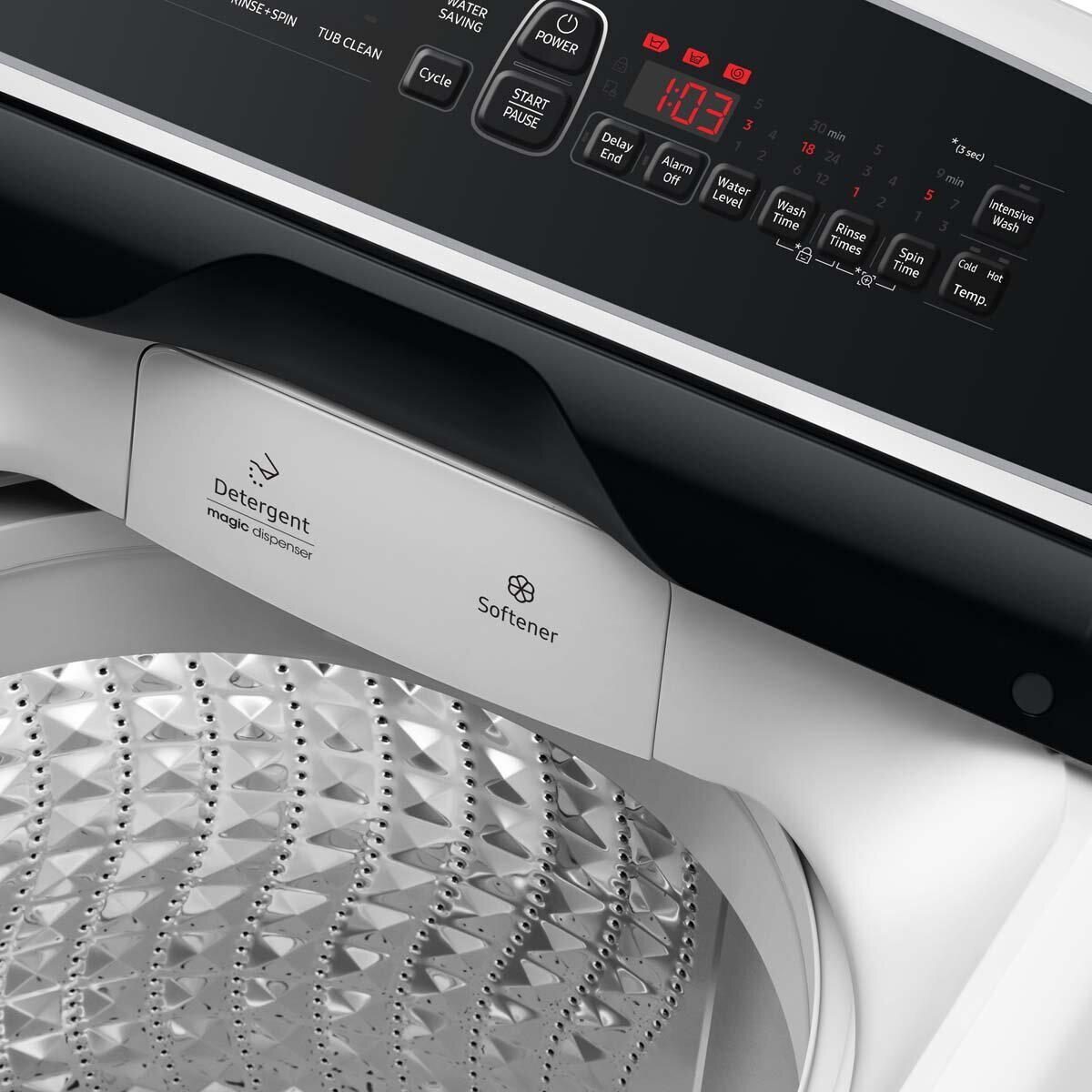 Samsung 9kg Top Load Washing Machine WA90T6250BW hero image