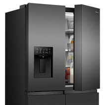 Hisense 640L PureFlex Quad Door Refrigerator with Non-Plumbed Ice and Water Dispenser Dark Stainless Steel HRCD640TBW hero image