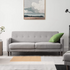 Zinus Adair Modern 3 Seater Sofa with Armrest Pockets Light Grey AU-AD-LG-3P image NaN