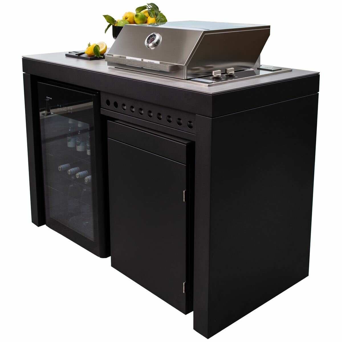 Artusi 1400mm Ferro Outdoor Kitchen with Cosmopolitana Grey Stone Top QAP14FG-CG hero image