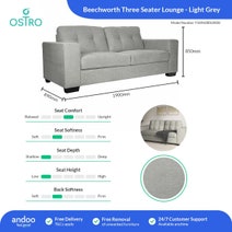 Ostro Beechworth Light Grey Three Seater Lounge Y18960BSUN08 hero image