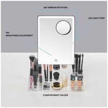 Homedics Radiance LED Beauty Mirror with Organiser- Black MIR-LB3000-BK-AU hero image