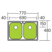Oliveri DZ163 Diaz Double Bowl Topmount Sink hero image
