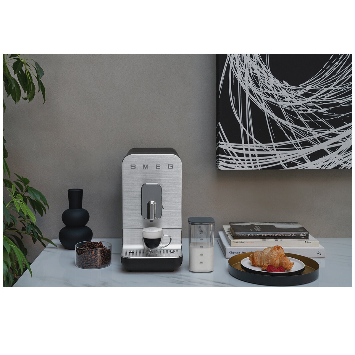 Smeg Automatic Coffee Machine with AutoMilk Black BCC13BLMAU hero image