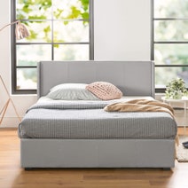 Zinus Maddon Double Upholstered Gas Lift Bed Frame Light Grey AU-FPPST1-12D hero image
