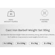 Cortex 95KG Cast Iron Barbell Weight Set (Standard) CSST-WPSCISET-I hero image