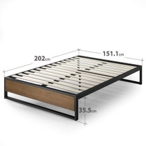 Zinus Queen 35cm Ironline Bed Base Wood and Metal AU-IRPF-14Q hero image