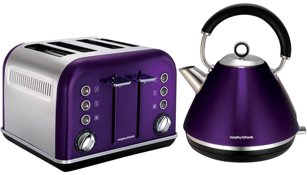 Morphy Richards 242022102020 Accents Toaster and Kettle Pack Plum