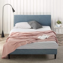 Zinus Liam Classic Home Queen Upholstered Bed Base Light Blue AU-FPPPLB-12Q hero image