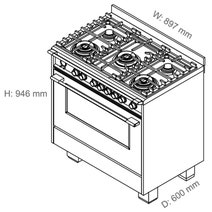 Fisher & Paykel Series 9 90cm Classic Freestanding Dual Fuel Pyrolytic Cooker Red OR90SCG6R1 hero image