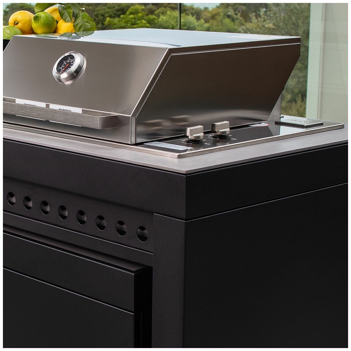 Artusi 1400mm Ferro Outdoor Kitchen with Cosmopolitana Grey Stone Top QAP14FG-CG hero image