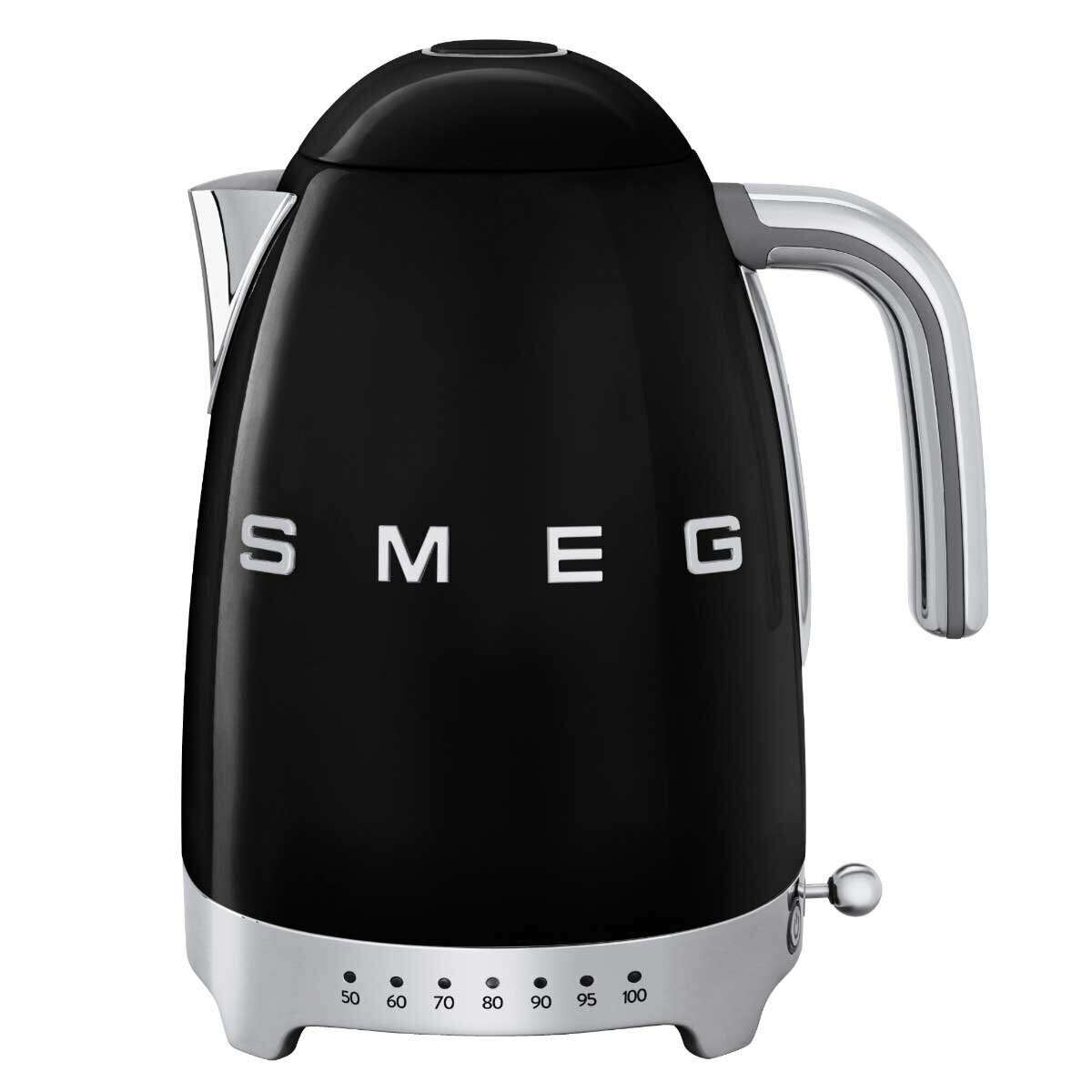 Smeg Temperature Control Kettle and Four Slice Toaster Breakfast Pack Black KLF04BLAUTSF03BLAU Appliances Online