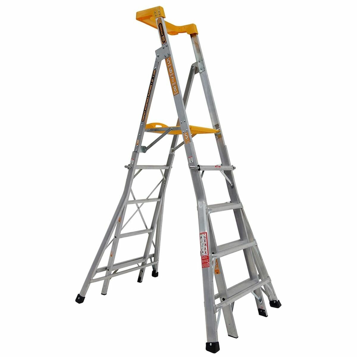 Gorilla 1.45 2.35m Compact Height Adjustable Platform Ladder 150kg