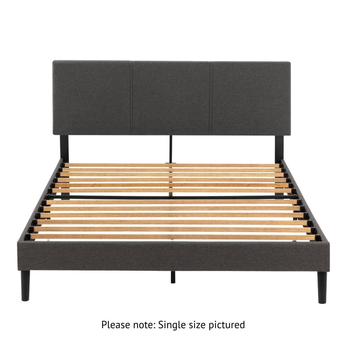 Zinus Single Cambril Bed Frame Fabric Bed Base Upholstered Kids Dark Grey AU-FPPBC1-38S hero image