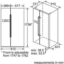 Bosch 612L Serie 4 Side by Side Frost Free Fridge KAN92VI30A hero image