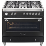 Artusi 90cm Dual Fuel Matte Black Freestanding Oven AFG999B hero image