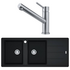 Franke Basis Double Bowl Topmount Sink with Right hand Drainer and Orbit Tap Pack - Onyx BFG621RTA9200ON image NaN