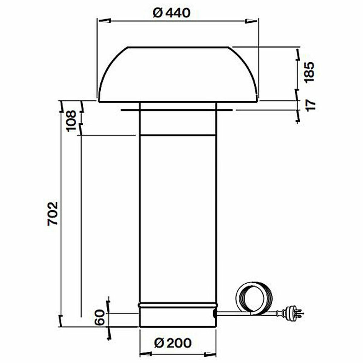 Falmec F5TN12S1-ER2010 120cm Trento Canopy Outdoor BBQ Rangehood with External Roof Motor hero image