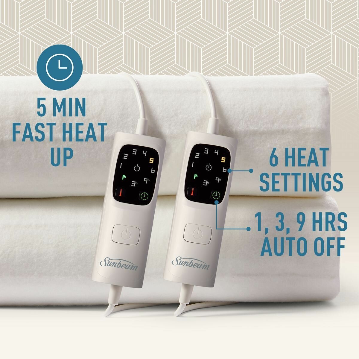 Sunbeam Sleep Perfect Anti Bacterial Double Heated Electric Blanket BLA6341 hero image