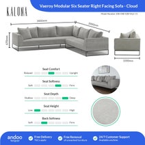 Kalona Modular Six Seater Right Facing Sofa Cloud 208-04B-02B-VILA-11 hero image