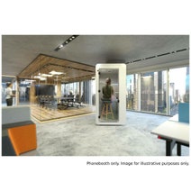 OLG Qzone Phonebooth 1100x1100x2215 White and Grey OG_PBOOTH1_W_BAR_AS hero image