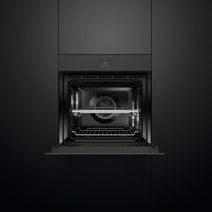 Fisher & Paykel Series 9 Minimal 60cm Handleless Pyrolytic Oven Black Glass OB60SMPTNB1 hero image