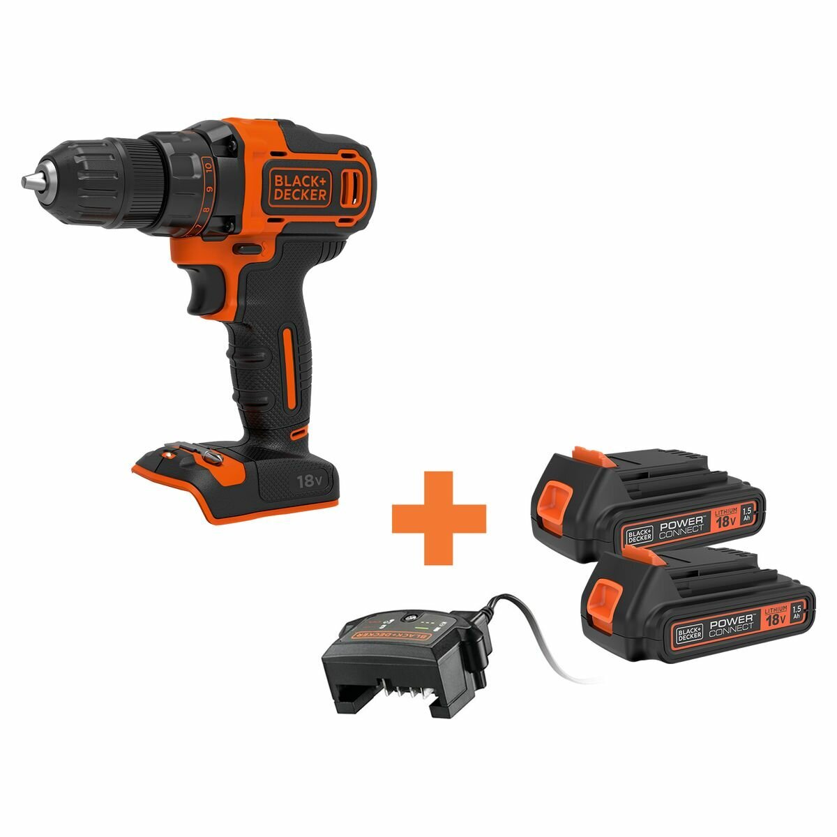 Black Decker BDCDD186B XE Two Speed Drill Driver with Two