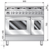 ILVE 90cm Quadra Series Freestanding Dual Fuel Oven/Stove - Custom Made Only PDW906MPSS image NaN