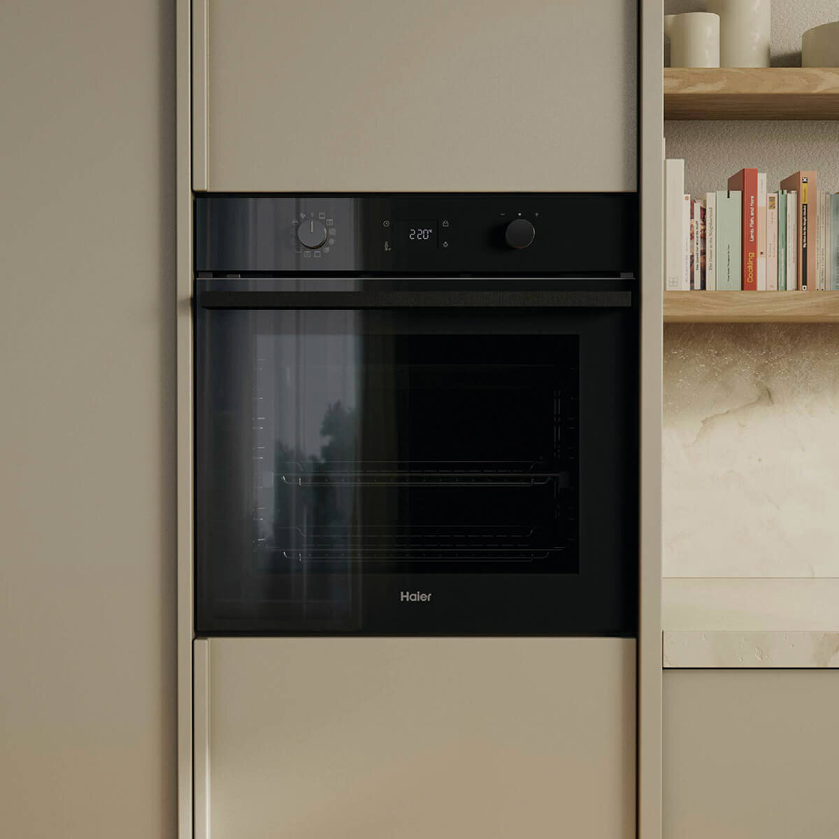 Haier 60cm 500 Series 12 Function Pyrolytic Built-in Oven with Air Fry Black HWO60S12EPB5 hero image