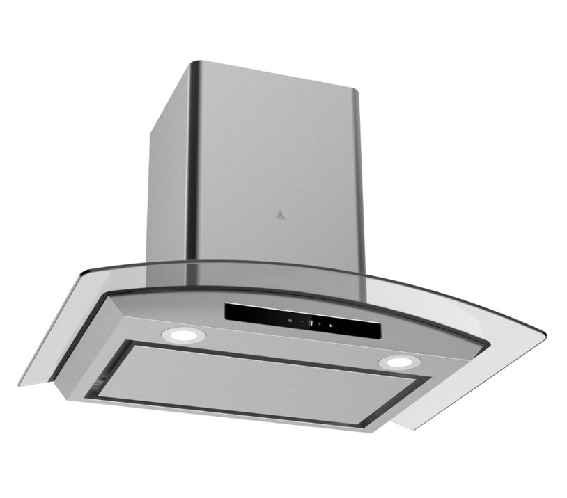 Trinity 75cm Curved Glass Stainless Steel Canopy Rangehood TR50275 ...