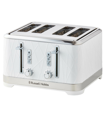Russell Hobbs Structure 4 Slice Toaster White RHT334WHI | Appliances Online