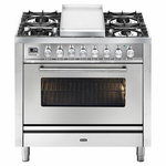 ILVE Professional Plus Series 90cm 6 Burner & Teppanyaki Freestanding Electric Oven with Milano Knobs P09FDWE3SS hero image