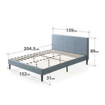 Zinus Liam Classic Home Queen Upholstered Bed Base Light Blue AU-FPPPLB-12Q hero image