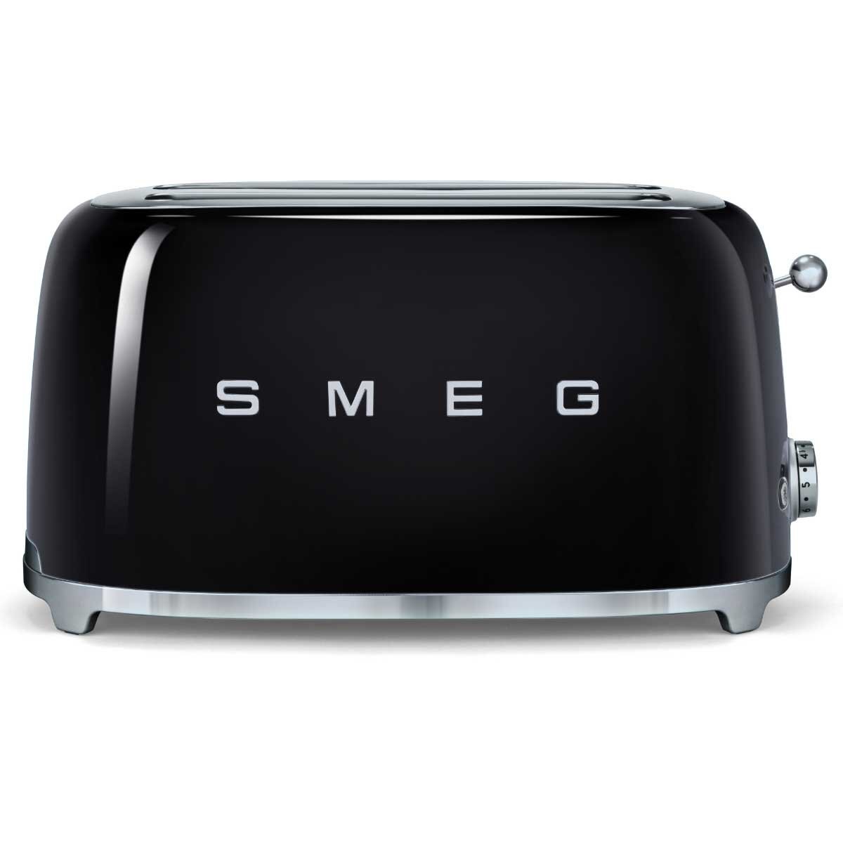 Smeg Black 50s Retro Style 4 Slice Toaster TSF02BLAU Appliances