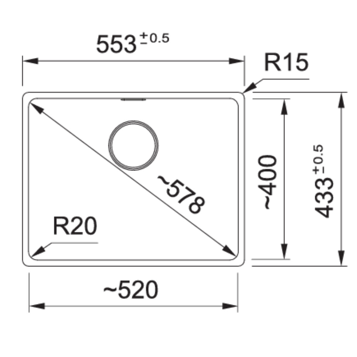 Franke Maris 520mm Single Bowl Undermount Sink with Extension Drainer Stone Grey MRG110-52SG-FPC hero image