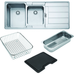 Franke HDX624RHD-FPC Hydros 1 and 3/4 Bowl Right Hand Drainer Sink with Accessories hero image