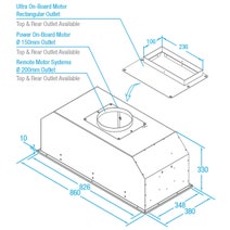 Whispair X3MD09S5.EL 90cm Monte Carlo Undermount Rangehood with Lite External Remote Motor hero image
