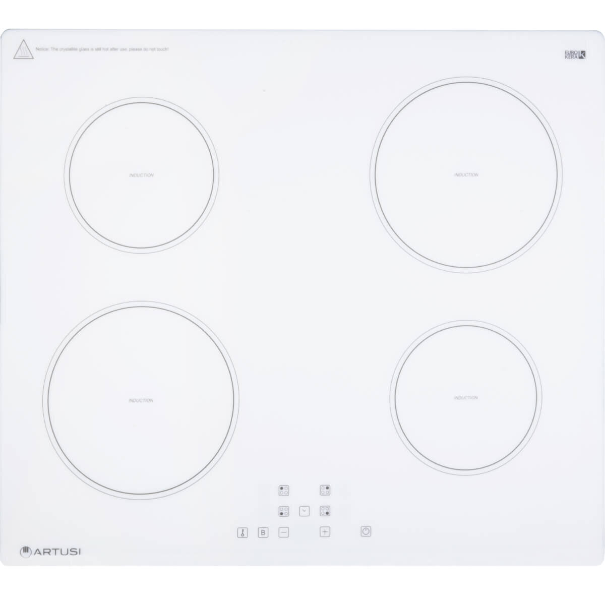 Artusi 60cm White 4 Zone Induction Cooktop CAID6000W Appliances