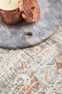 Rug Culture Mayfair Small Silver & Peach Rug 150X150CM - MAY-LOR-SIL-150X150 hero image