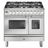 ILVE Professional Plus Series 90cm Dual Fuel Six Burner Double Oven with Milano Knobs PD096DWE3SS image NaN