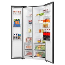 Hisense 541L PureFlat Side by Side Fridge with Non-Plumbed Water Dispenser Black HRSBS540BW hero image