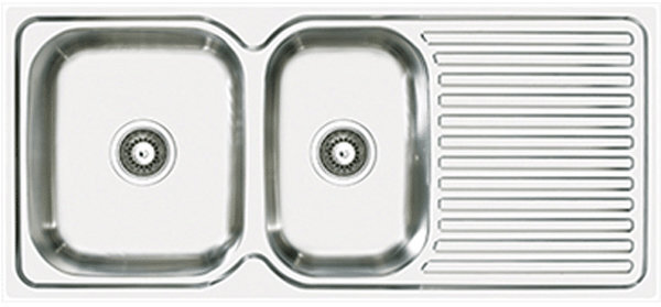 Abey EN180L Entry 1 and 3/4 Bowl Right Hand Drainer Sink hero image
