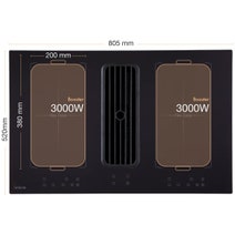 Linarie 80cm Redon Double Flex Zone Induction Cooktop with Integrated Ventilation System RF8012FLEX hero image
