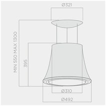 Elica 50cm Audrey Island Rangehood AUDREYHEAVYMETALF50 hero image
