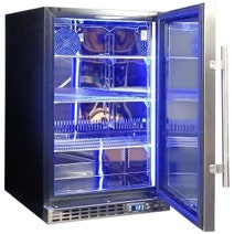 Schmick 121L Under Bench Front Venting Glass Door Bar Fridge SK116SS hero image