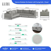 Kalona Vaeroy Modular Six Seater Left Facing Sofa Cloud 208-04B-01B-VILA-11 hero image