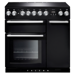 Falcon 90cm Nexus Freestanding Electric Oven/Stove Black and Chrome NEX90EIBL-CH hero image