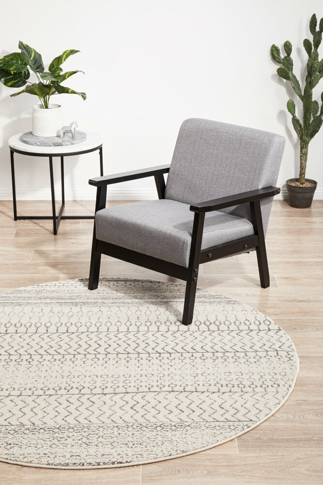 Rug Culture Chrome Medium Silver & Off White Rug 200X200CM - CRO-HPR-SIL-200X200 hero image