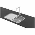 Abey Nu Queen 180 Sink & Tap Pack with Square Neck Kitchen Mixer Tap NQ180T11 hero image